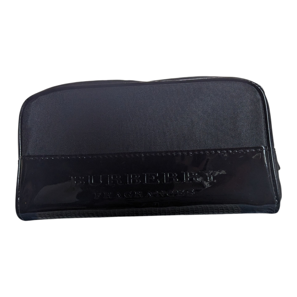 Burberry Fragrances Black Cosmetic Dopp Kit Vegan Leather Zip Top, NWT GWP Item